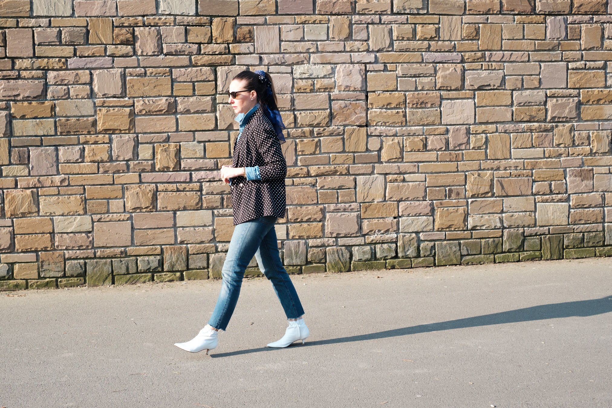 Polka dots and blue jeans